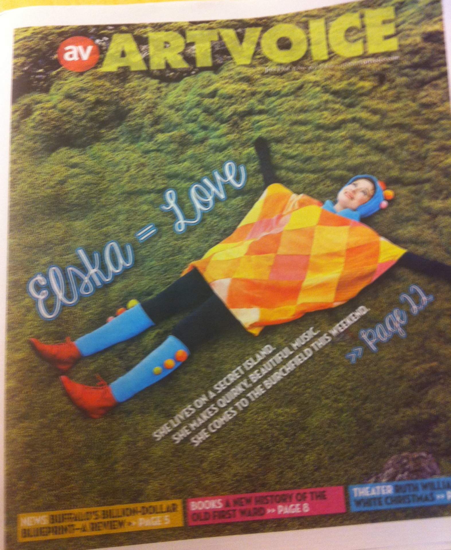 Elska is on the cover of Artvoice