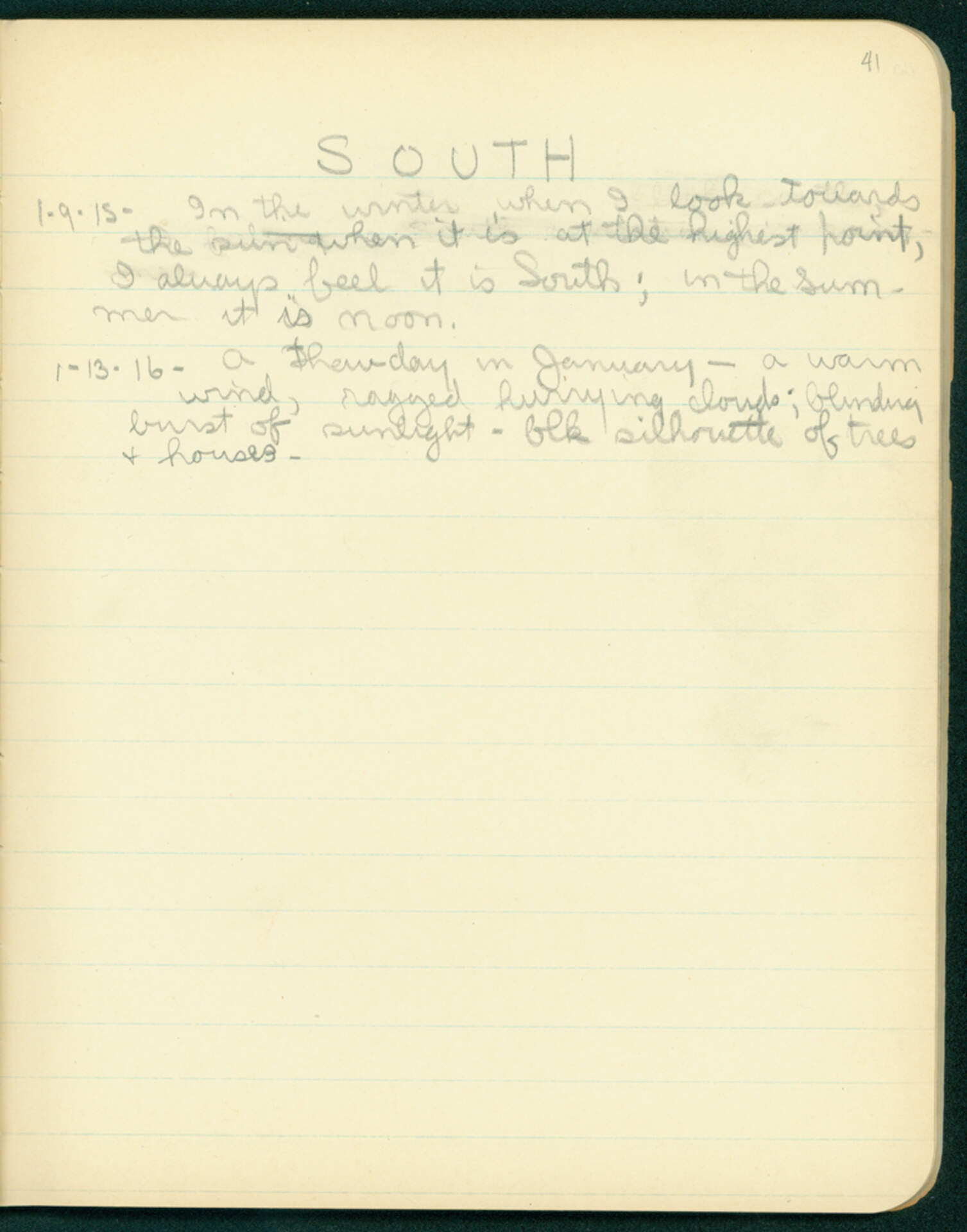 Charles E. Burchfield, <em>Journals</em>, Vol. 22, January 15, 1915