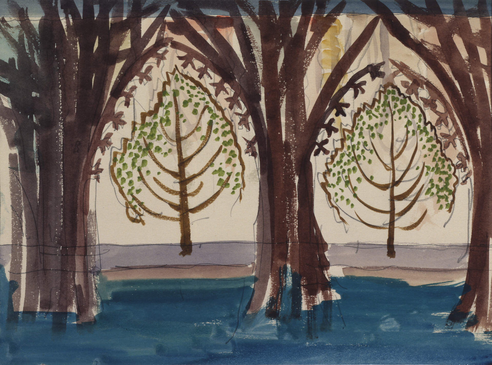 From a folder titled <em>SPRING - WIND - FANTASY - MOOD</em> in the Charles E. Burchfield Foundation Archives