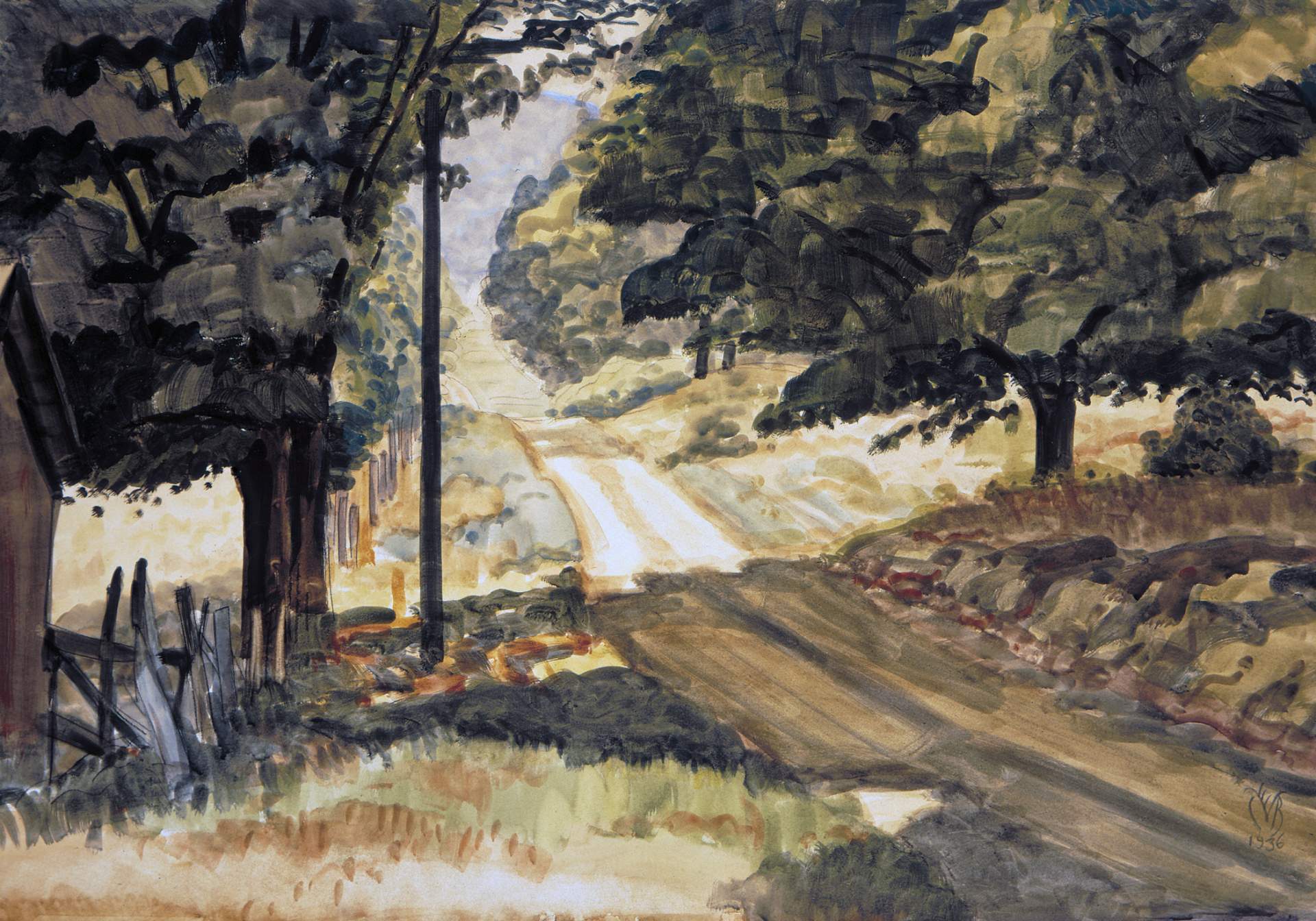 Charles E. Burchfield: Road in Sunlight and Shadow
