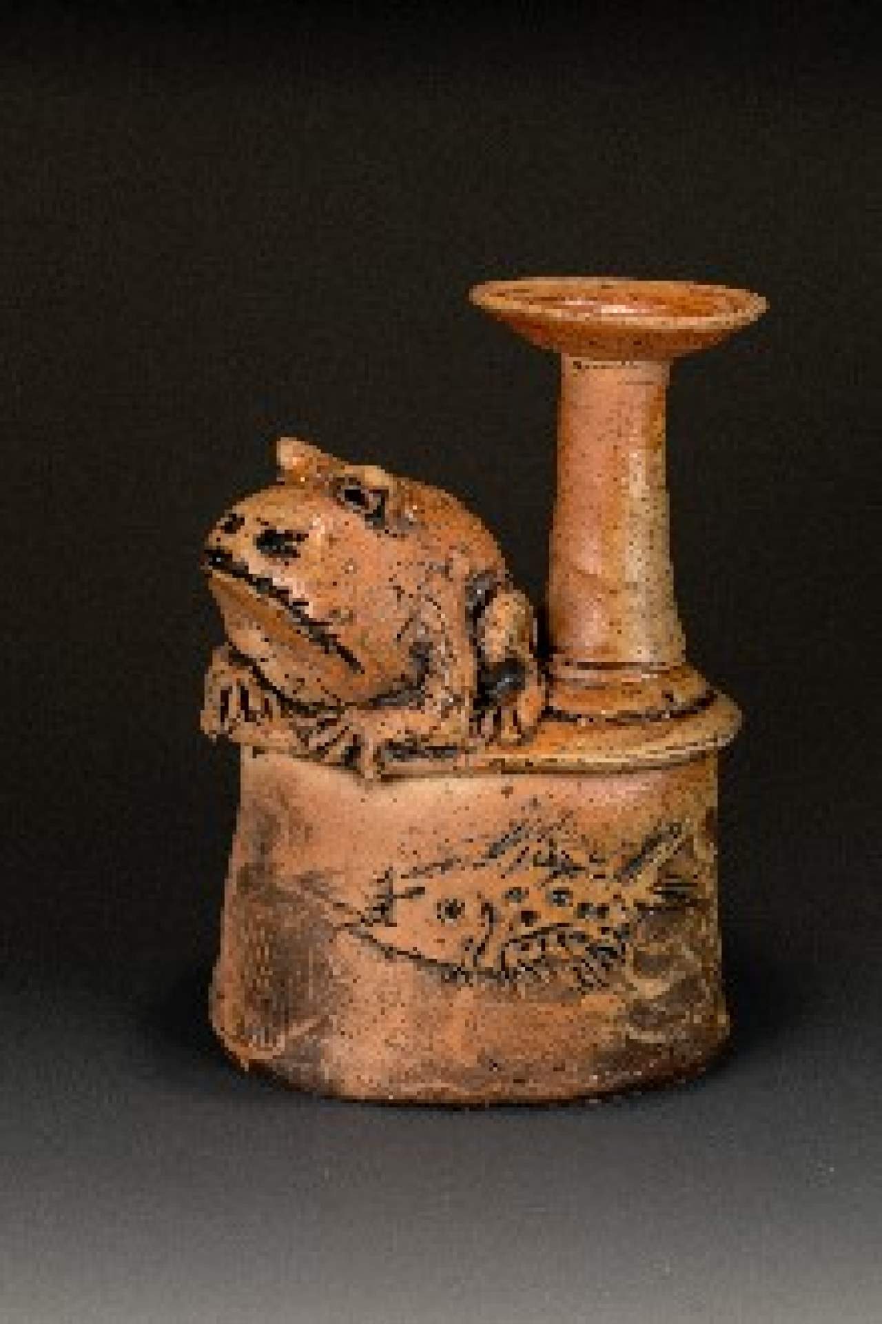 Candlestick with Frog and Fish