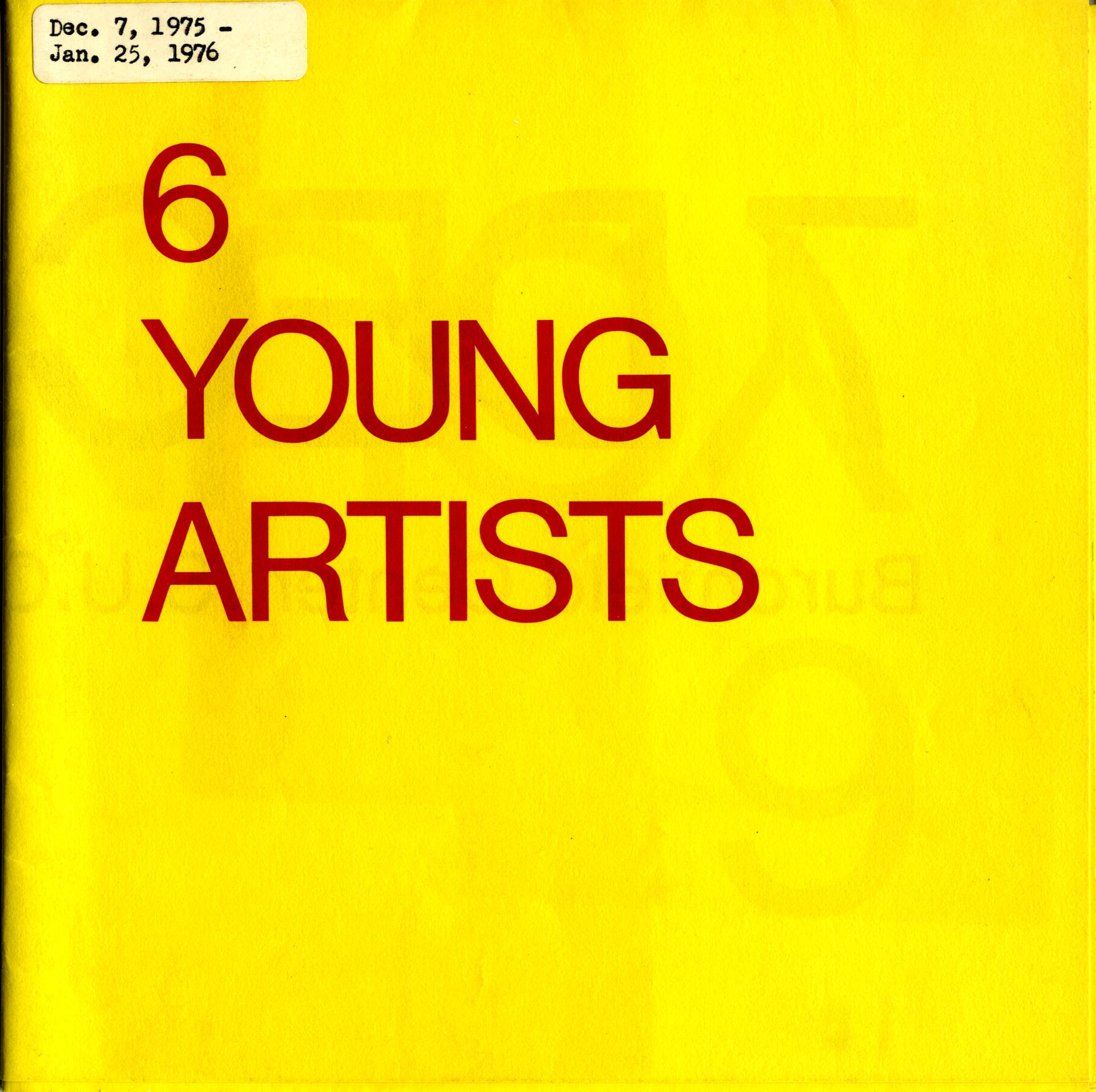6 Young Artists, cover of exhibition program