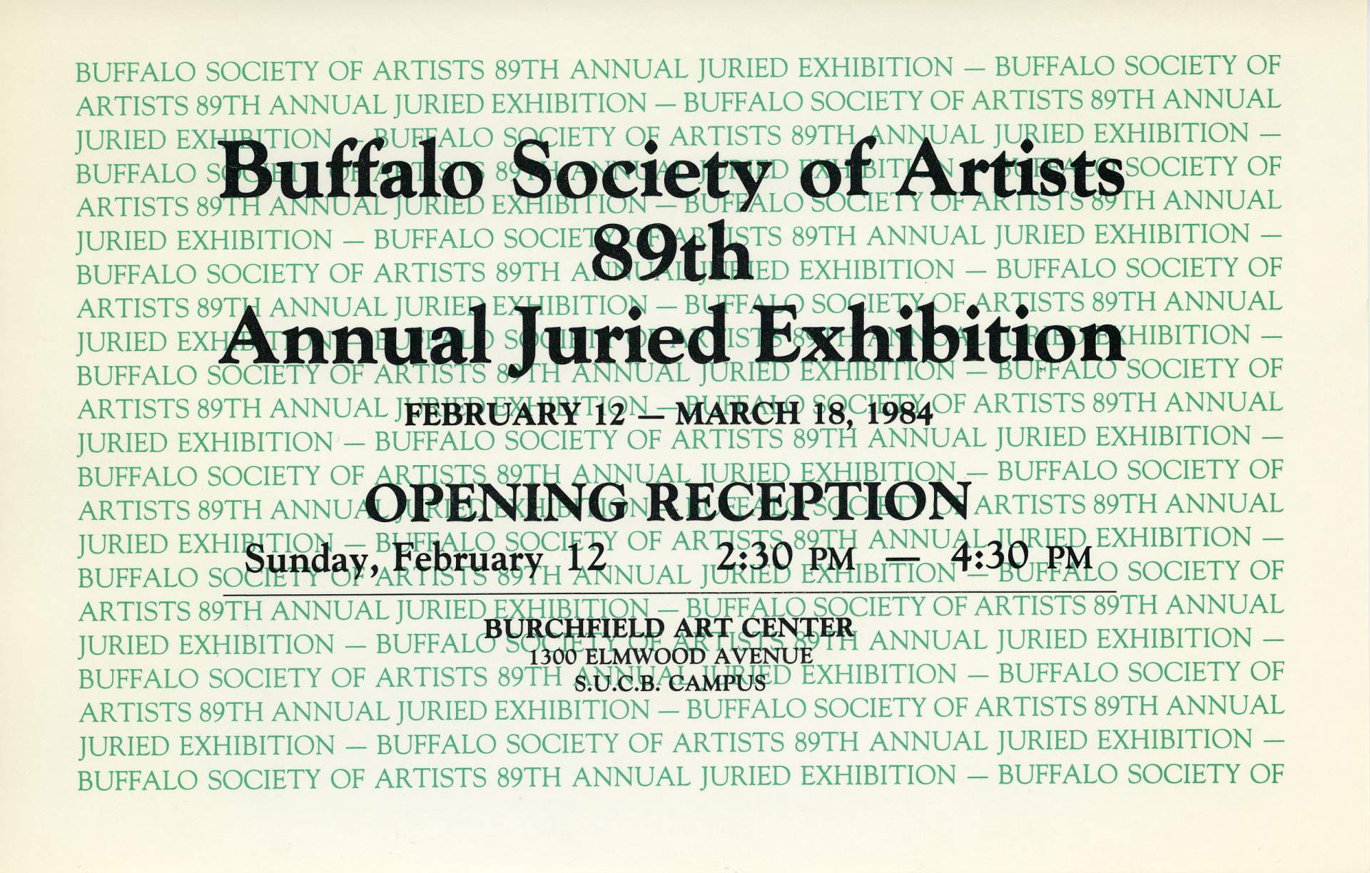 Buffalo Society of Artists 89th Annual Juried Exhibition postcard