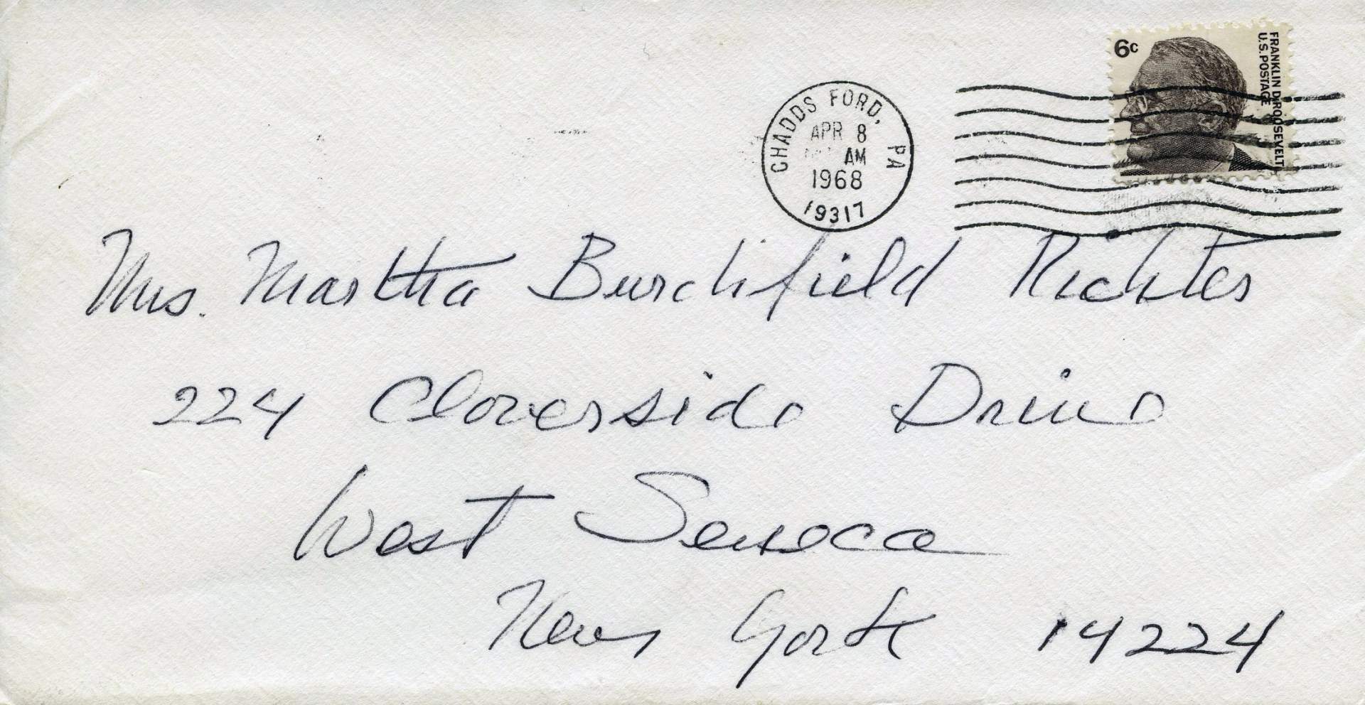 Envelope Addressed to Martha Burchfield Richter