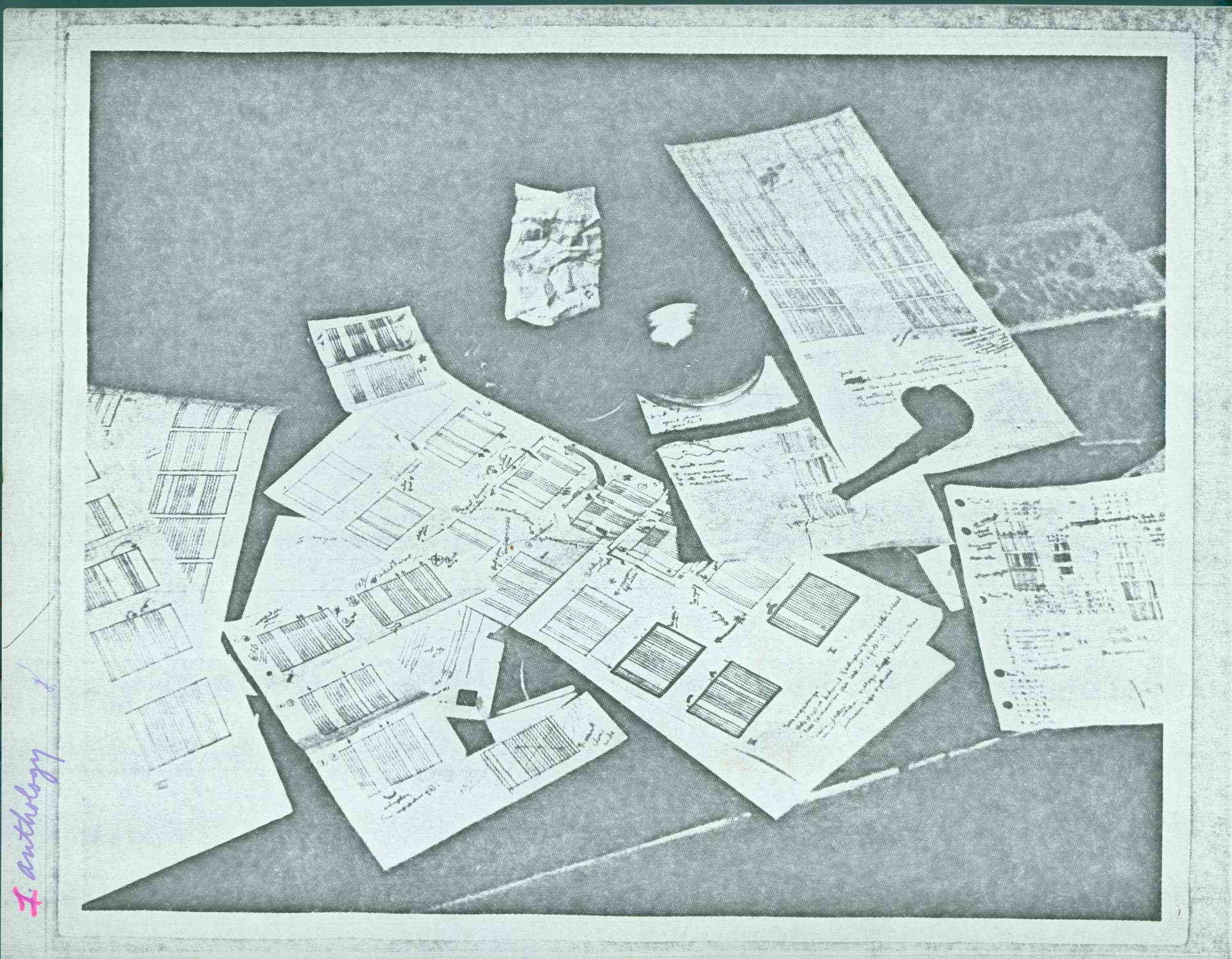 Untitled (photo of notes and charts)