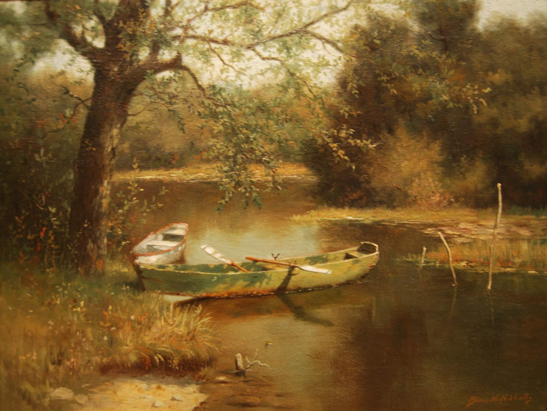 Ellicott Creek with Two Boats