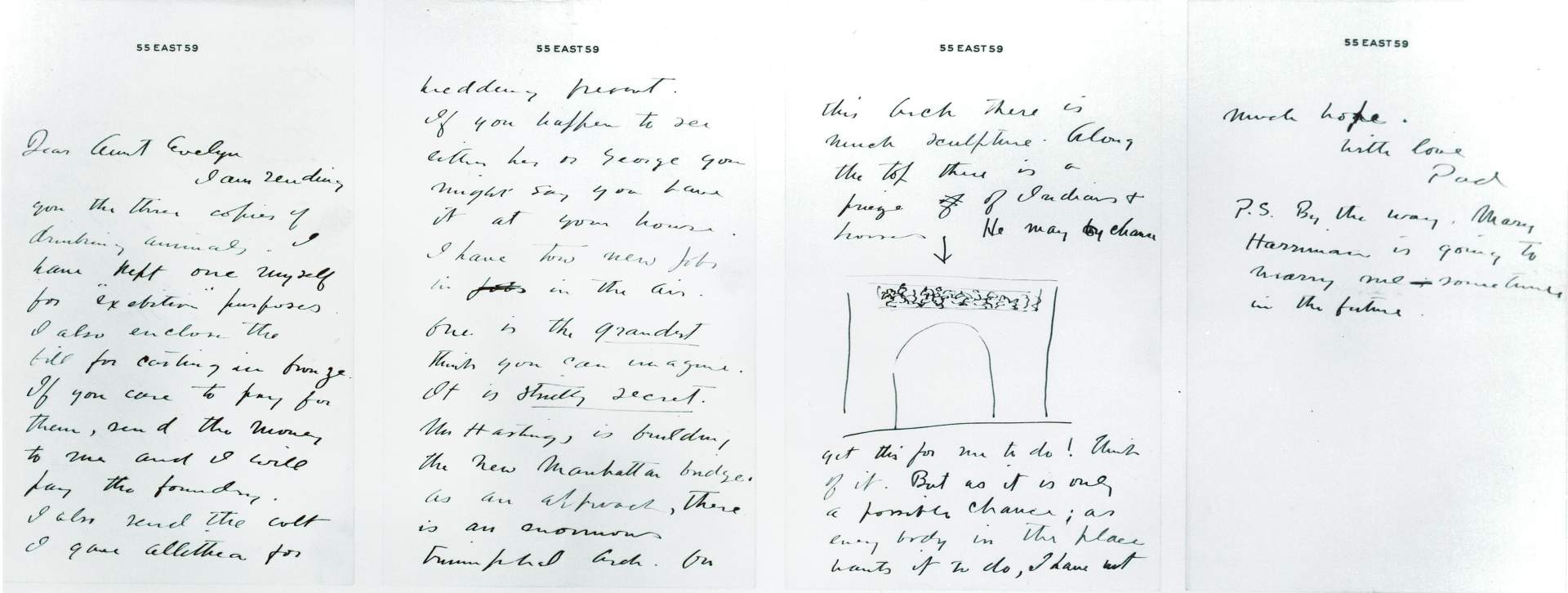 Letter from Charles Cary Rumsey ("Pad") to Evelyn Rumsey Cary, 1910