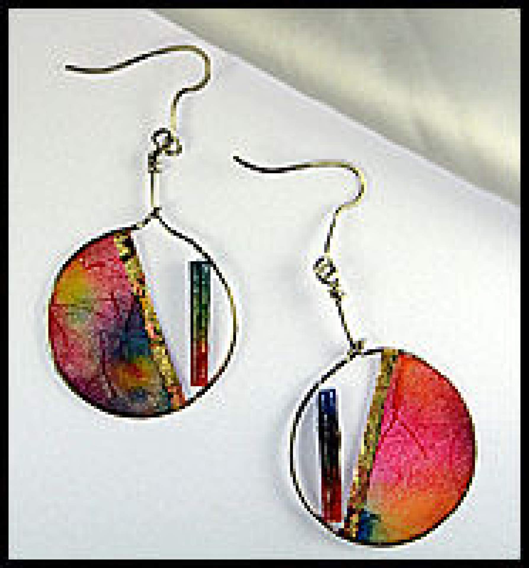 Translucent Rice Paper and Silver Wire Earrings