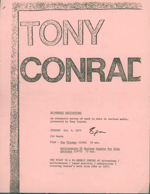 Tony Conrad Bi-Weekly Excitations
