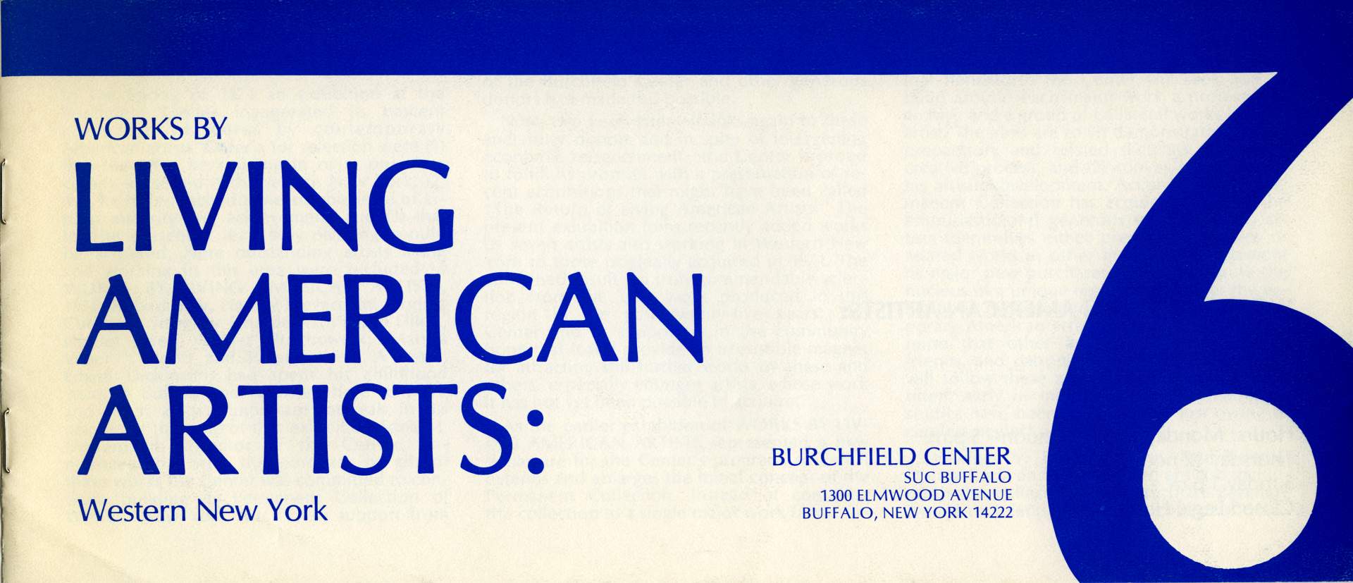 Works by Living American Artists: Western New York exhibition program cover