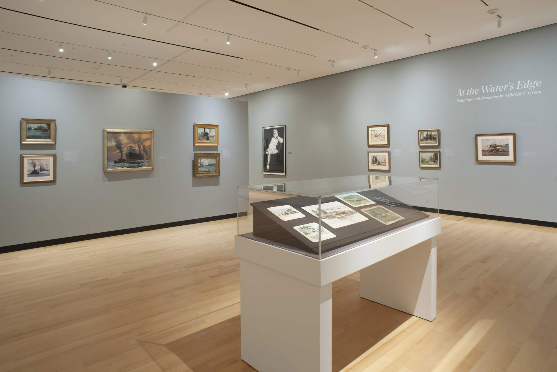 Installation View of At the Water's Edge. Paintings and Drawings by Mildred C. Green