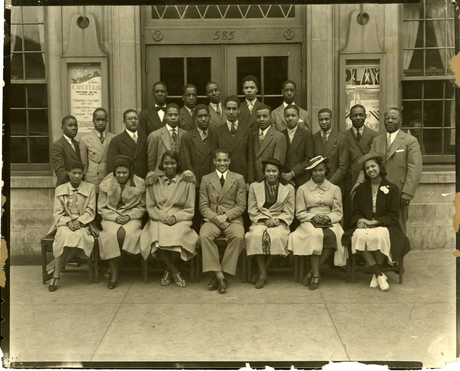 Group in front of Michigan Avenue Branch Y.M.C.A.
