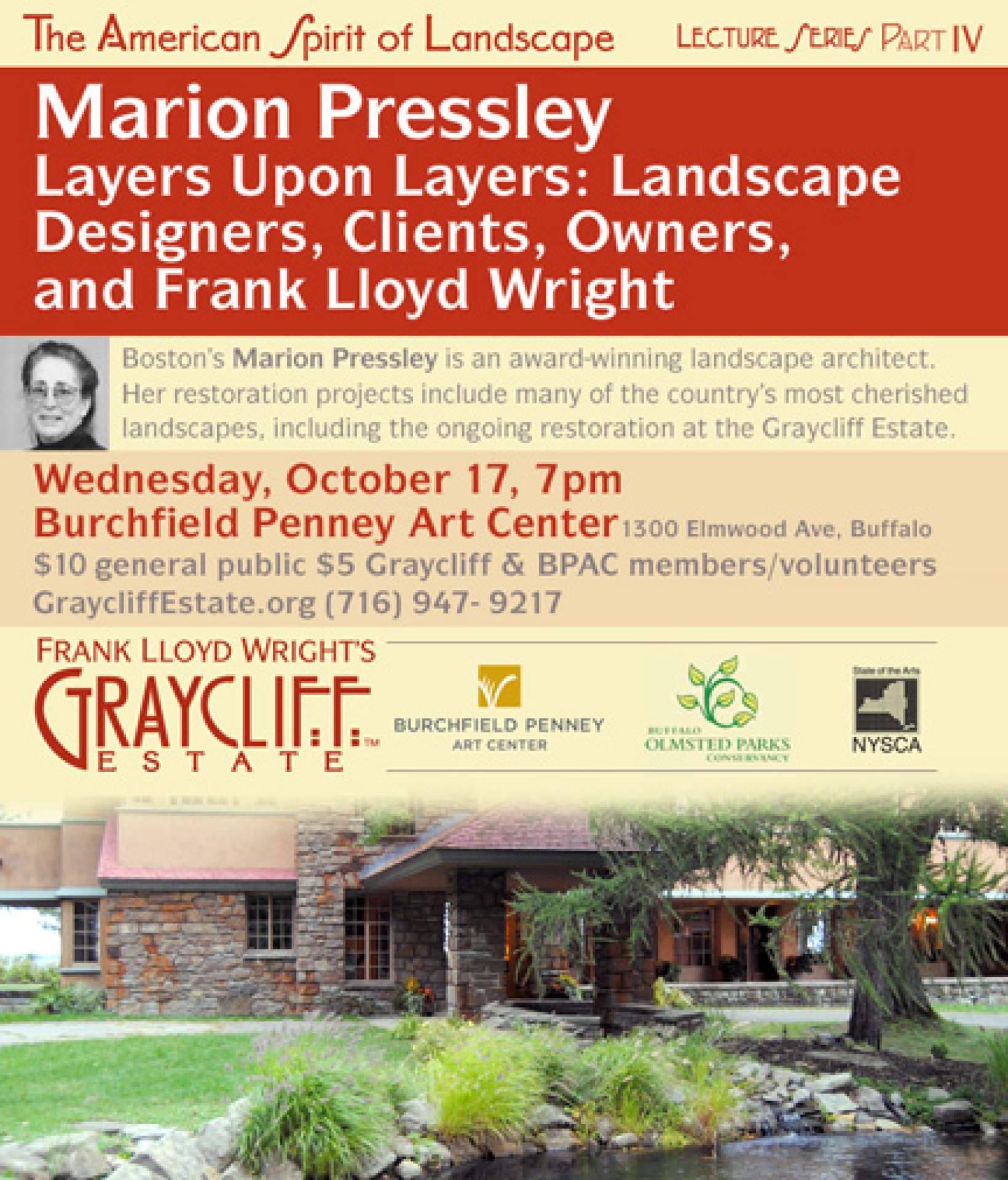 Marion Pressley presents Layers Upon Layers: Landscape Designers, Clients, Owners, and Frank Lloyd Wright
