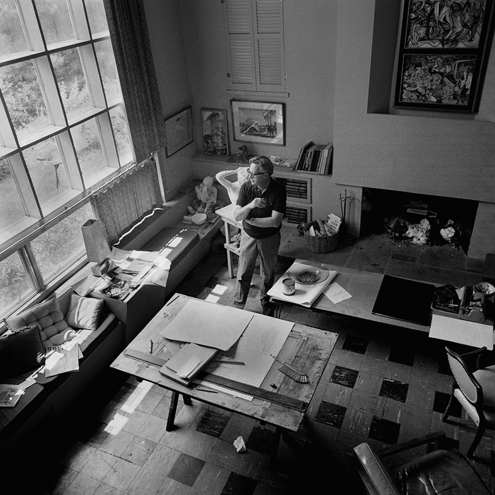 Hugh Laidman In His Studio, Town of Aurora, New York