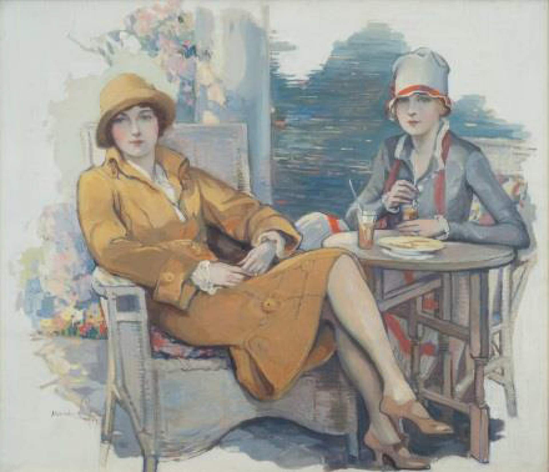 Untitled (2 women seated at café table)