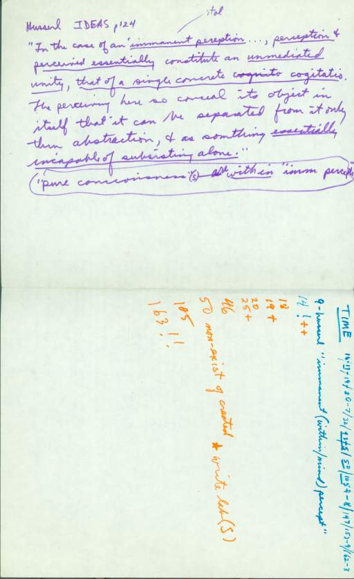 Untitled (handwritten notes on back of photocopy)