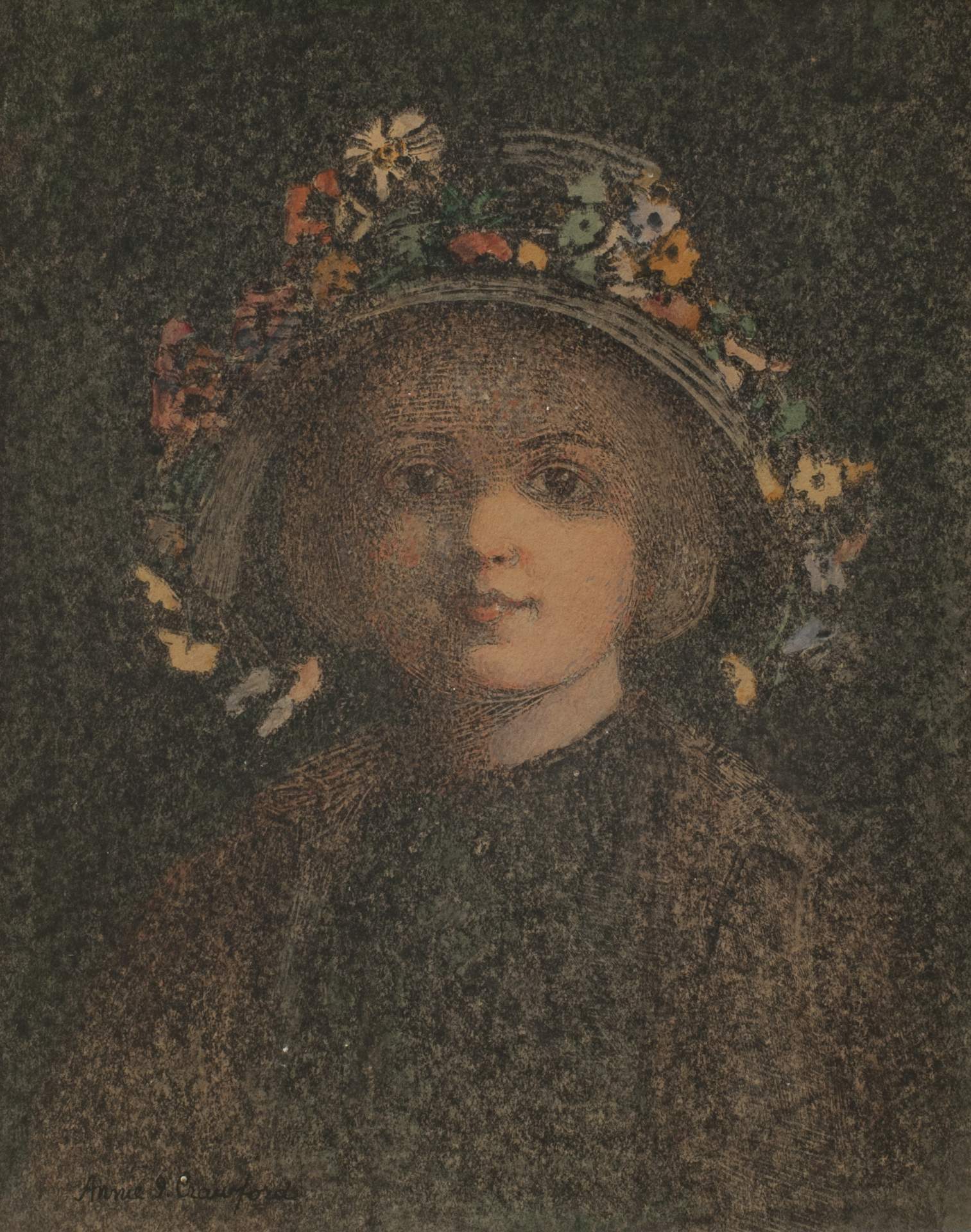 Portrait of a young girl [Hat with flowers]