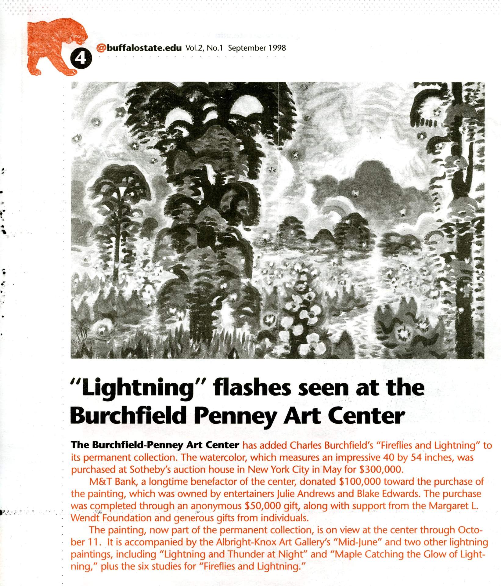 "Lightning" flashes seen at the Burchfield Penney Art Center