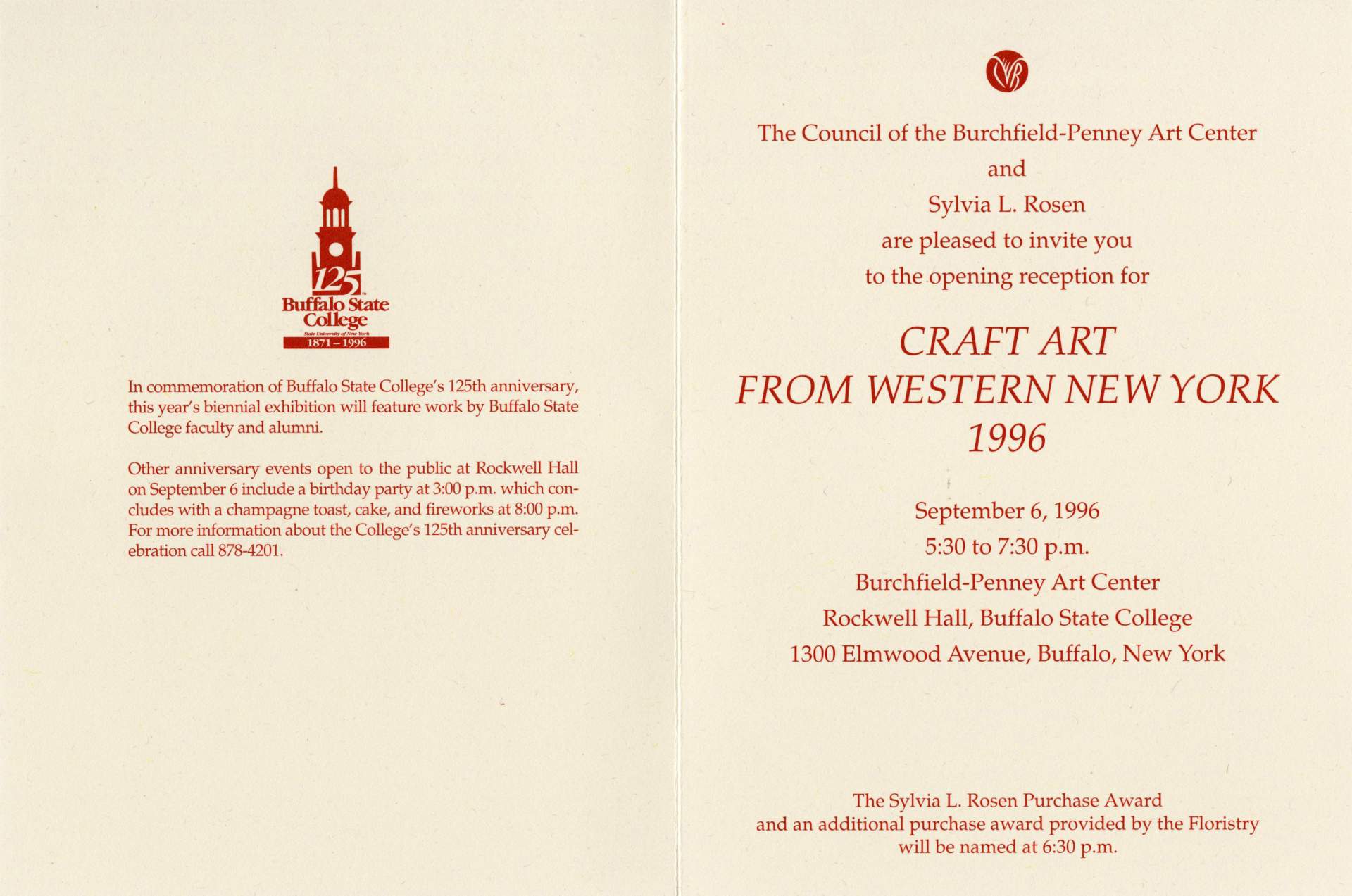 Craft Art Western New York Reception Invitation