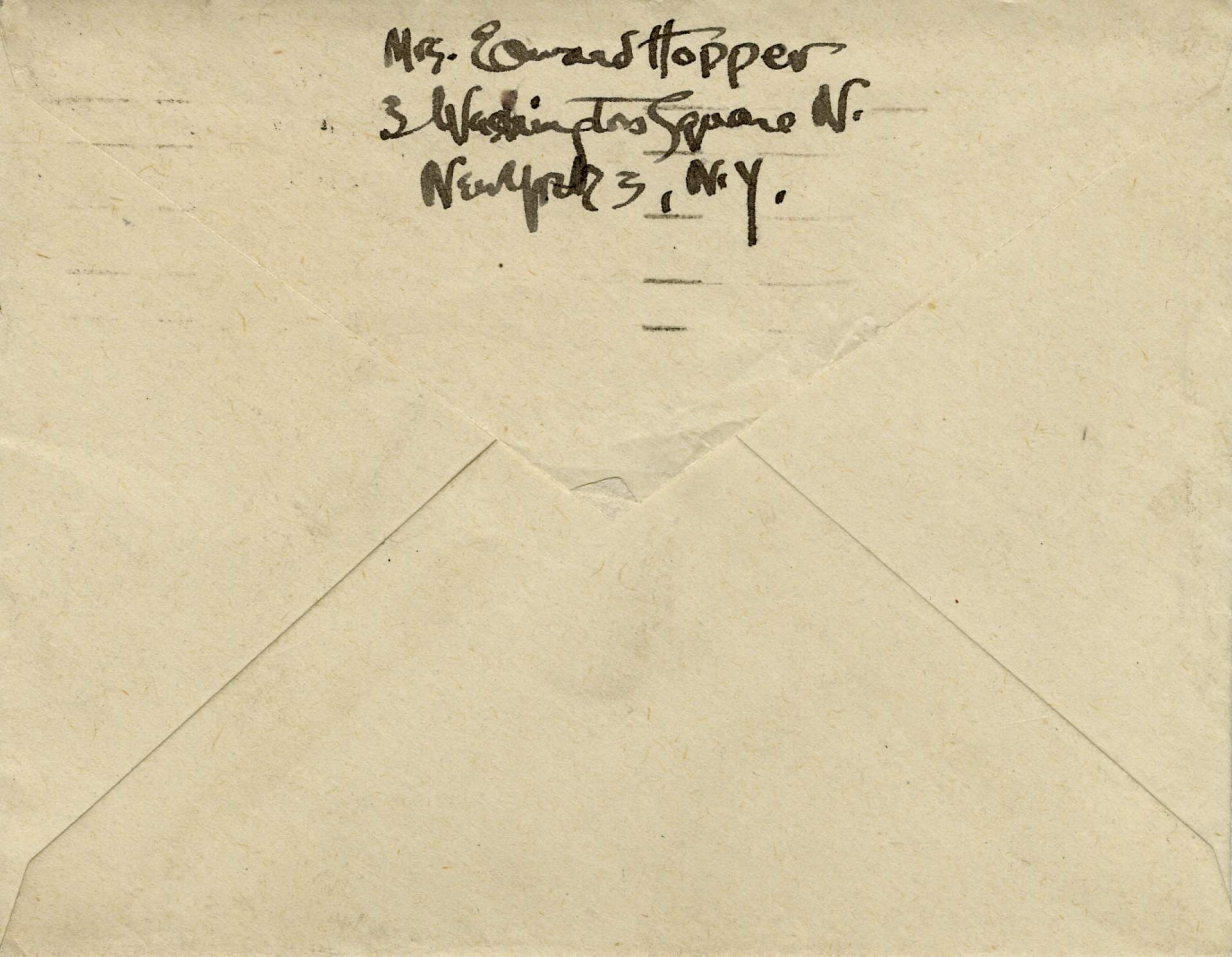 Christmas Card from Hoppers to Clancys, 1953, Back Envelope
