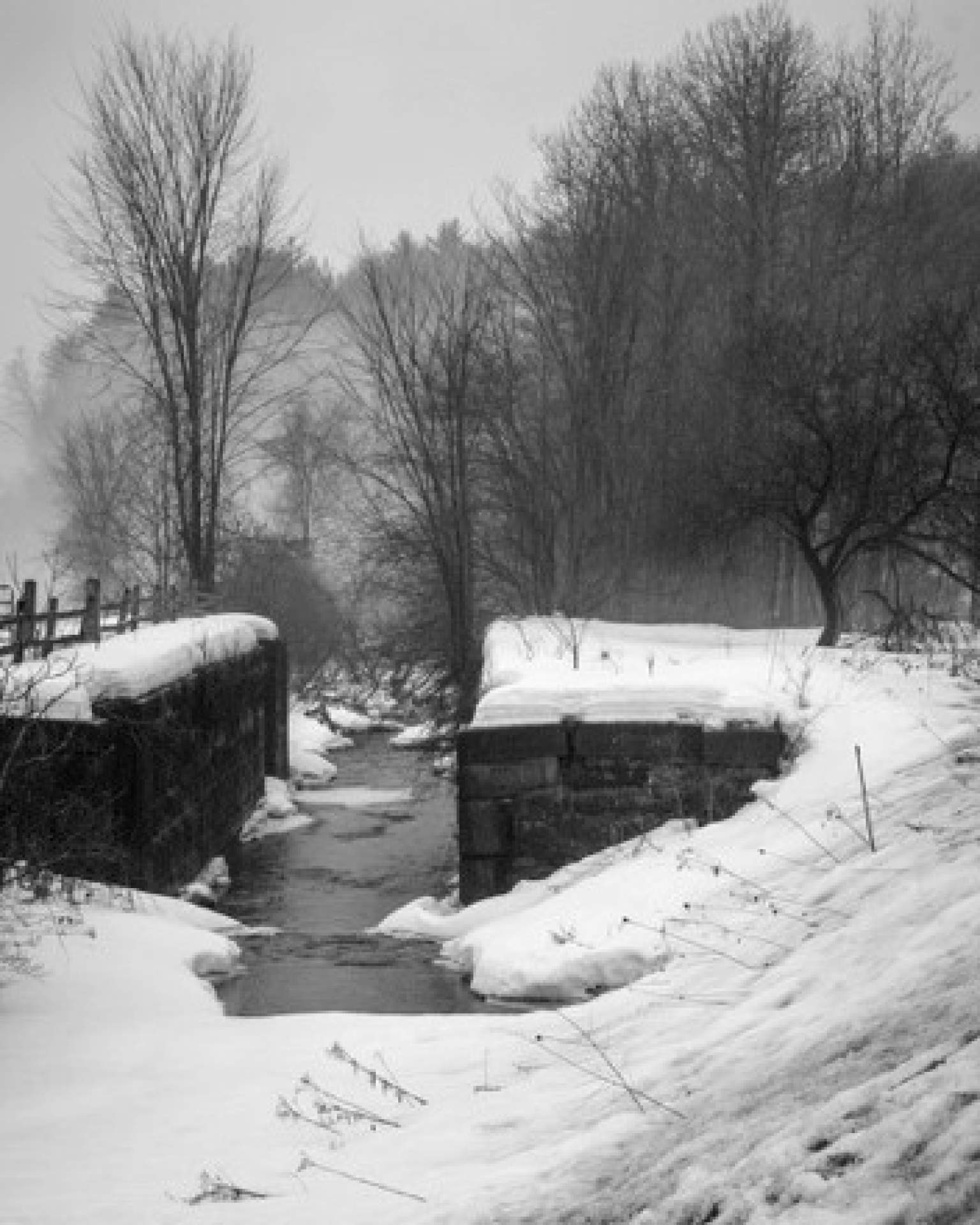 Fog & Snow, Defunct Black River Canal, NY