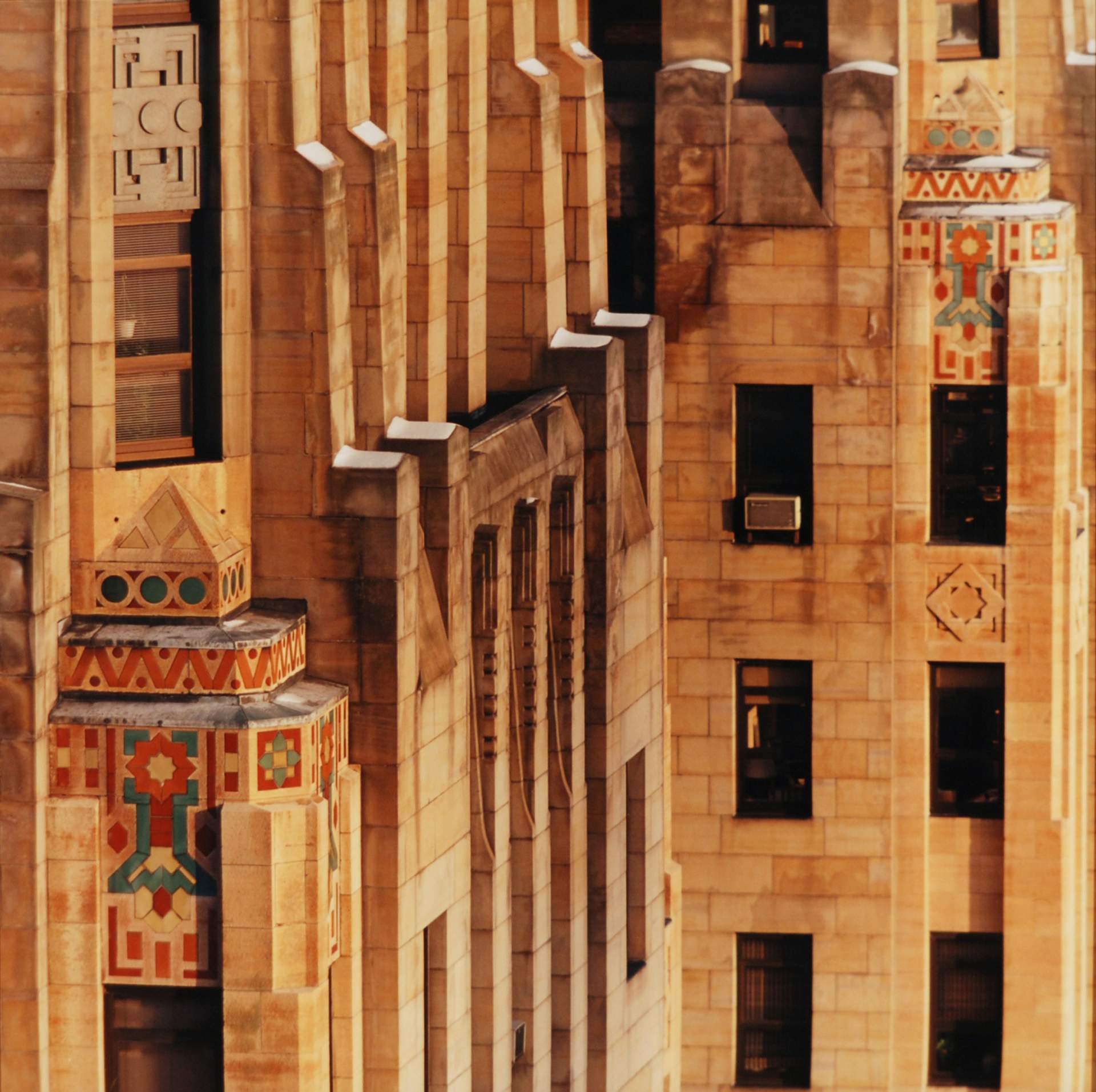 [Buffalo City Hall, upper view showing ornamentation]