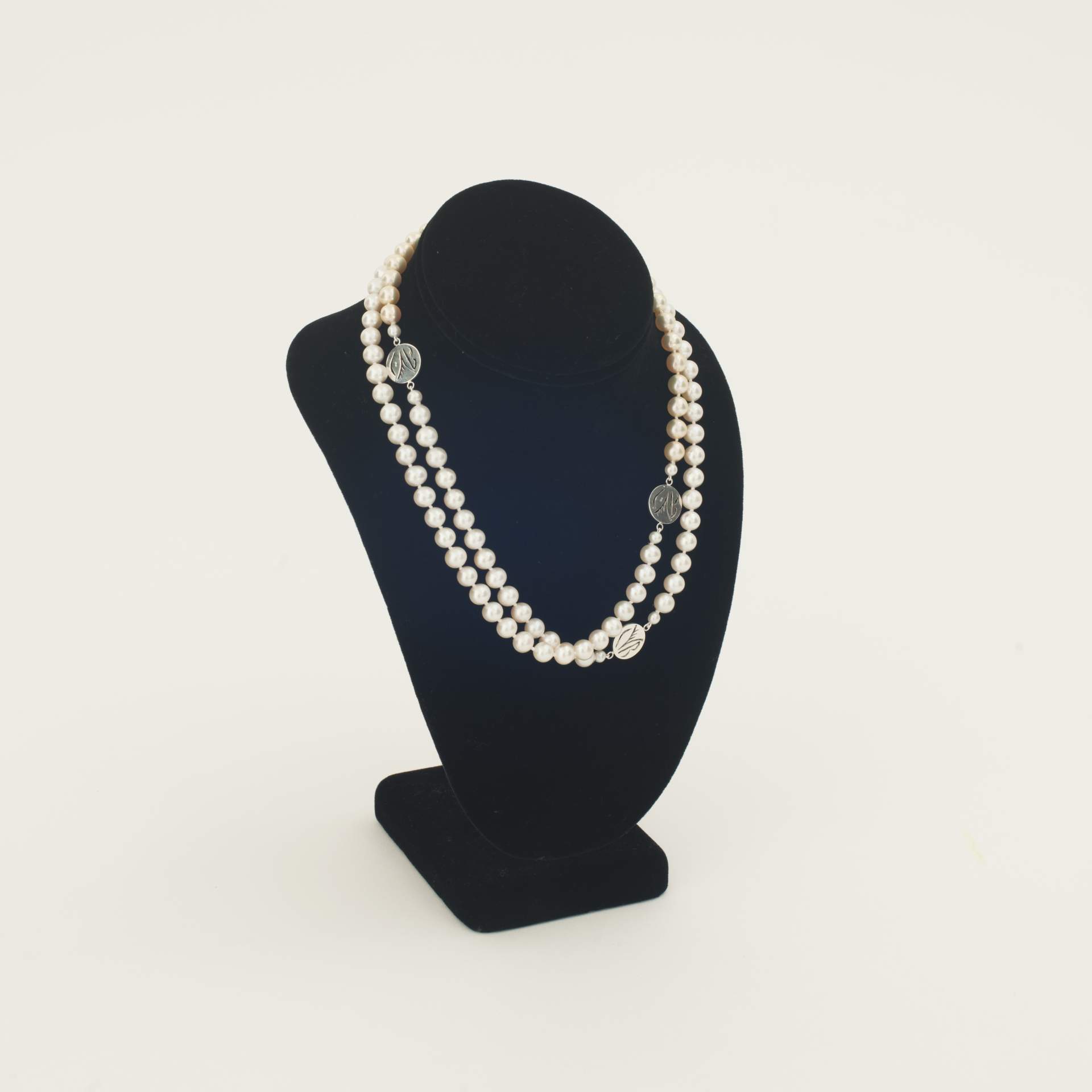 Pearl Necklace with Sterling Silver Charles Burchfield Stations