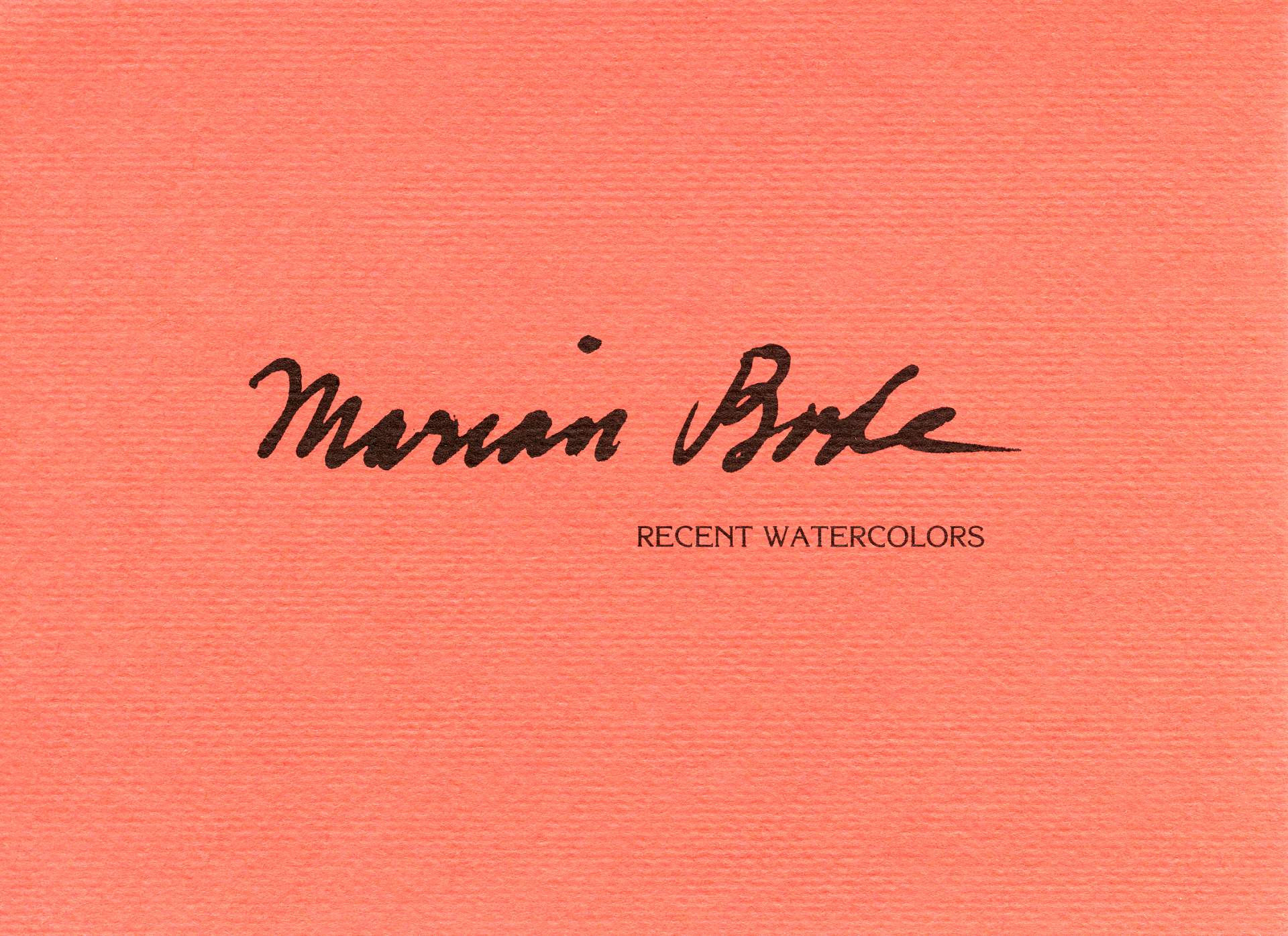 Marian Bode: Recent Watercolors exhibition postcard
