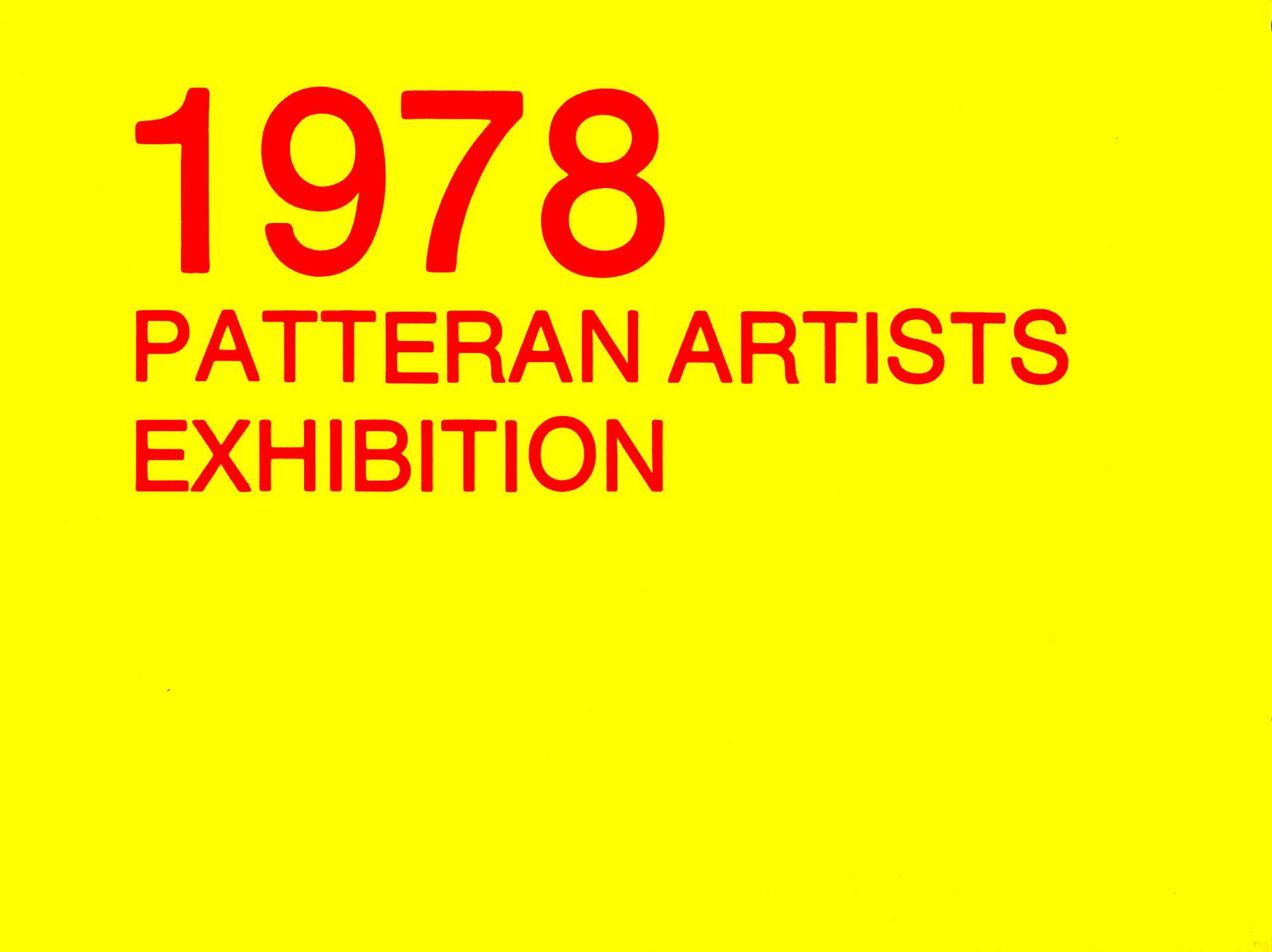 Cover page of 1978 Patteran Artists Exhibition exhibition program