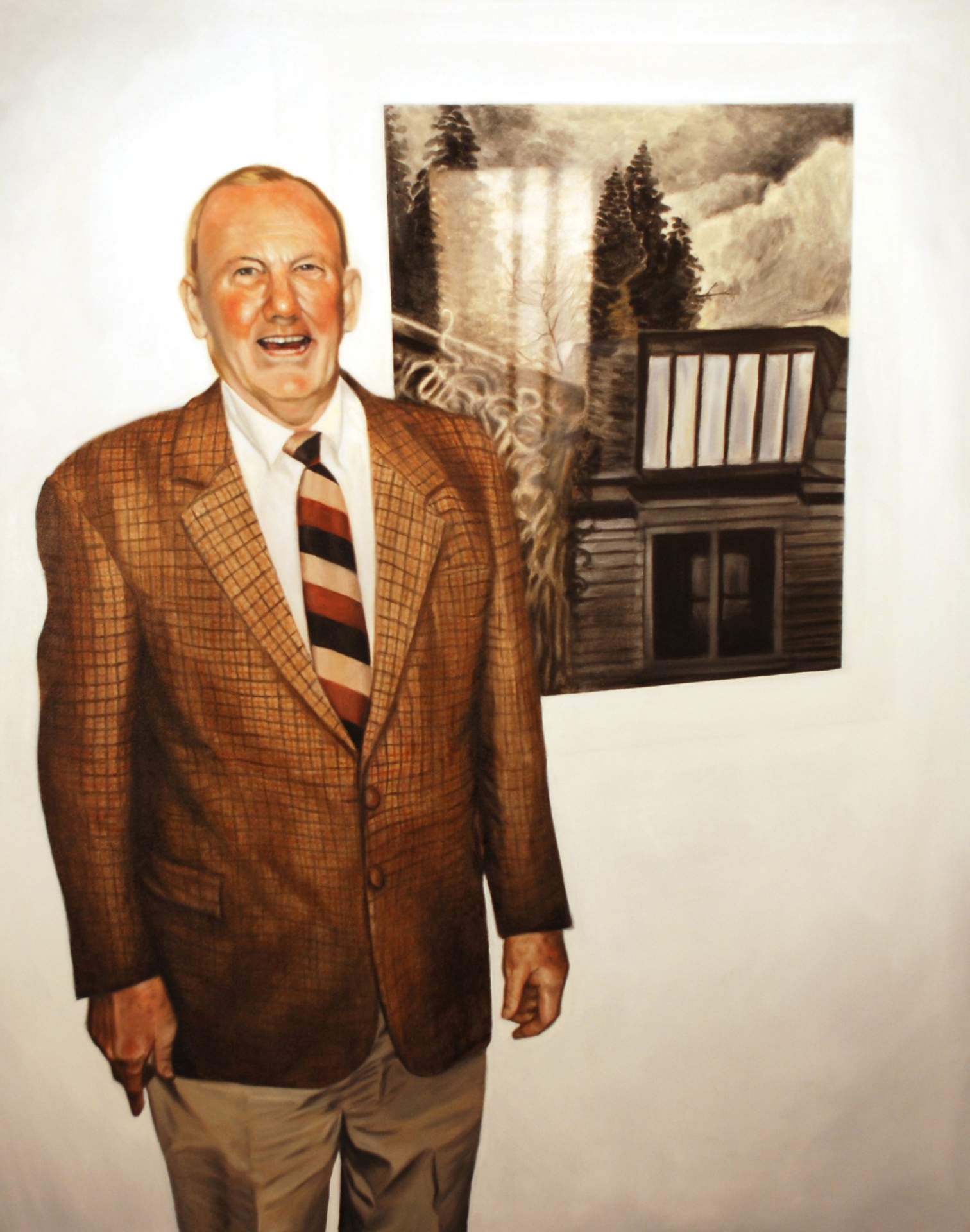 Picture of Charles with Painting--Burchfield Penney, Buffalo
