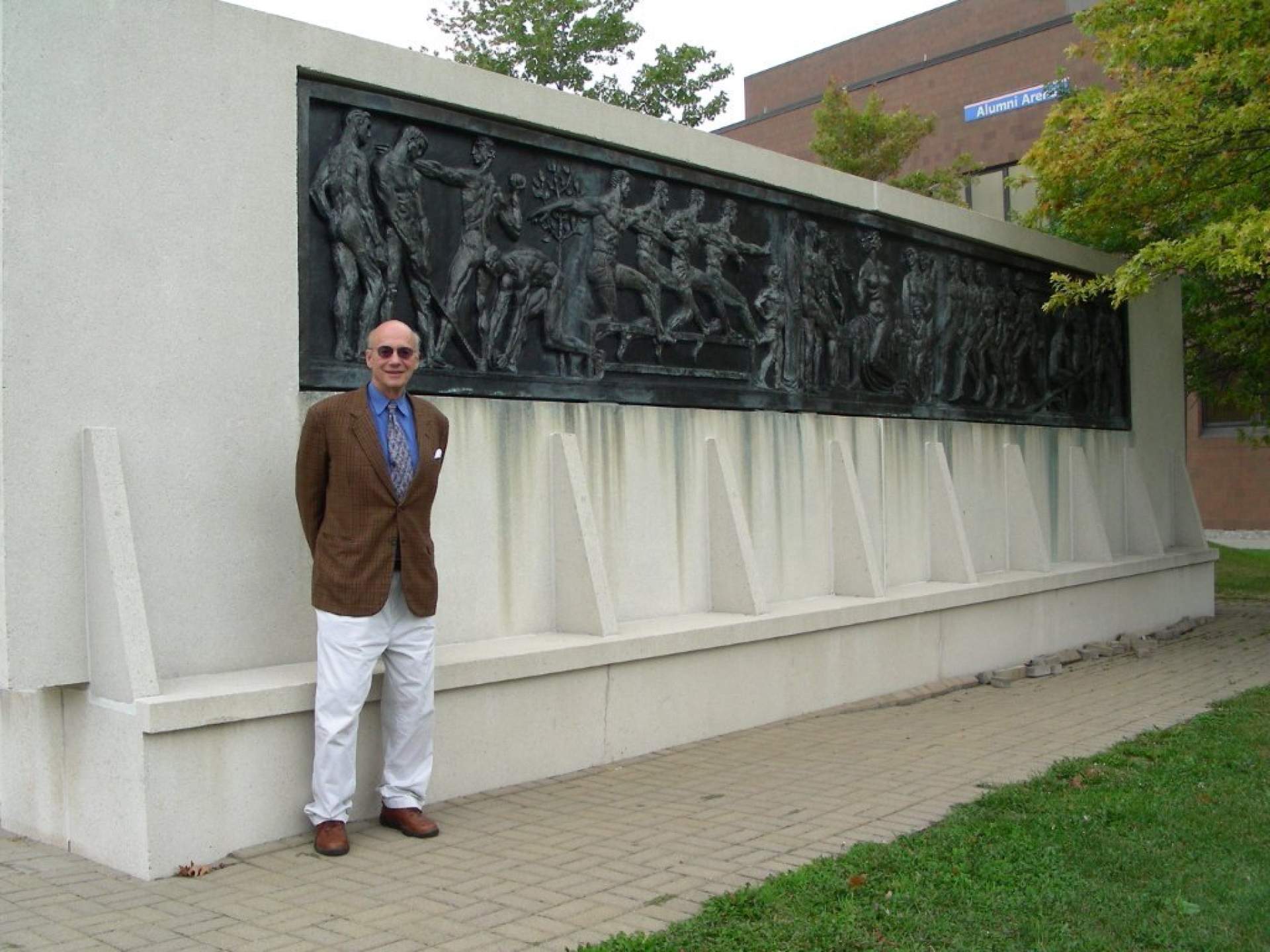 Charles Cary Rumsey Jr., grandson of the artist, at the University at Buffalo in 2012