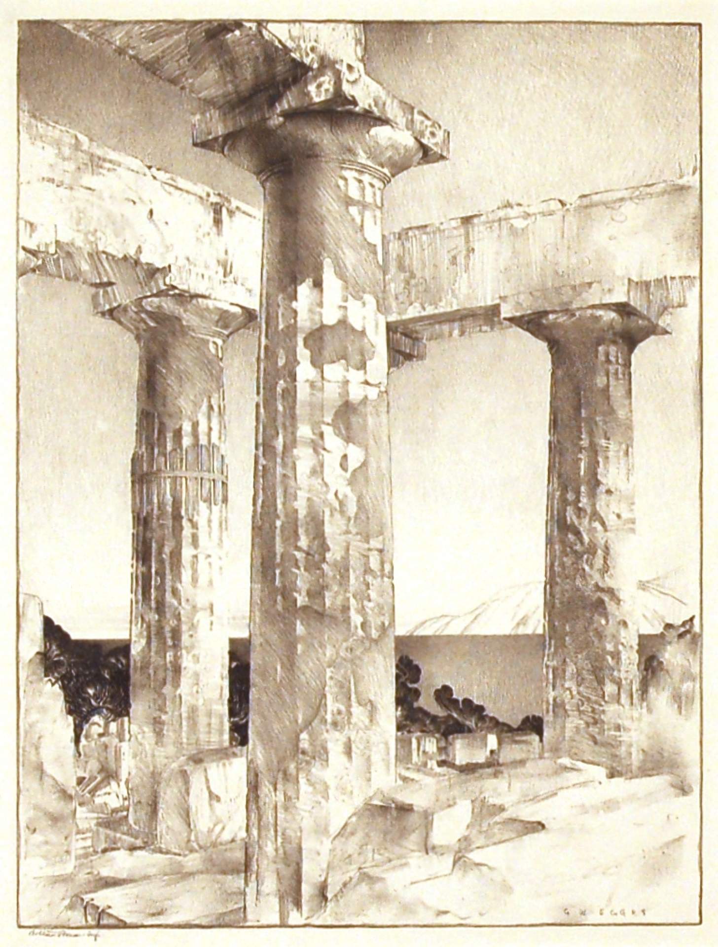 Study of Temple Ruins