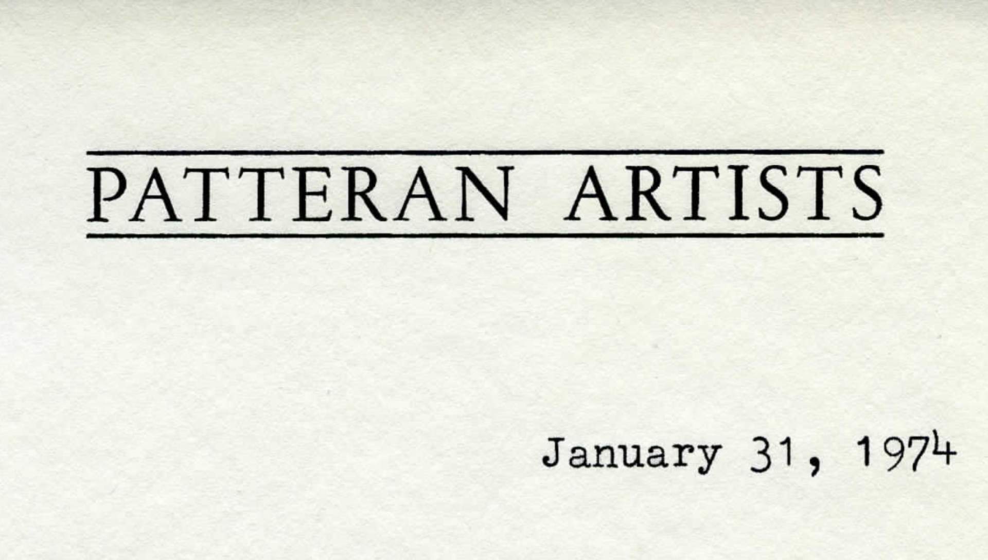 Patteran Artists letterhead