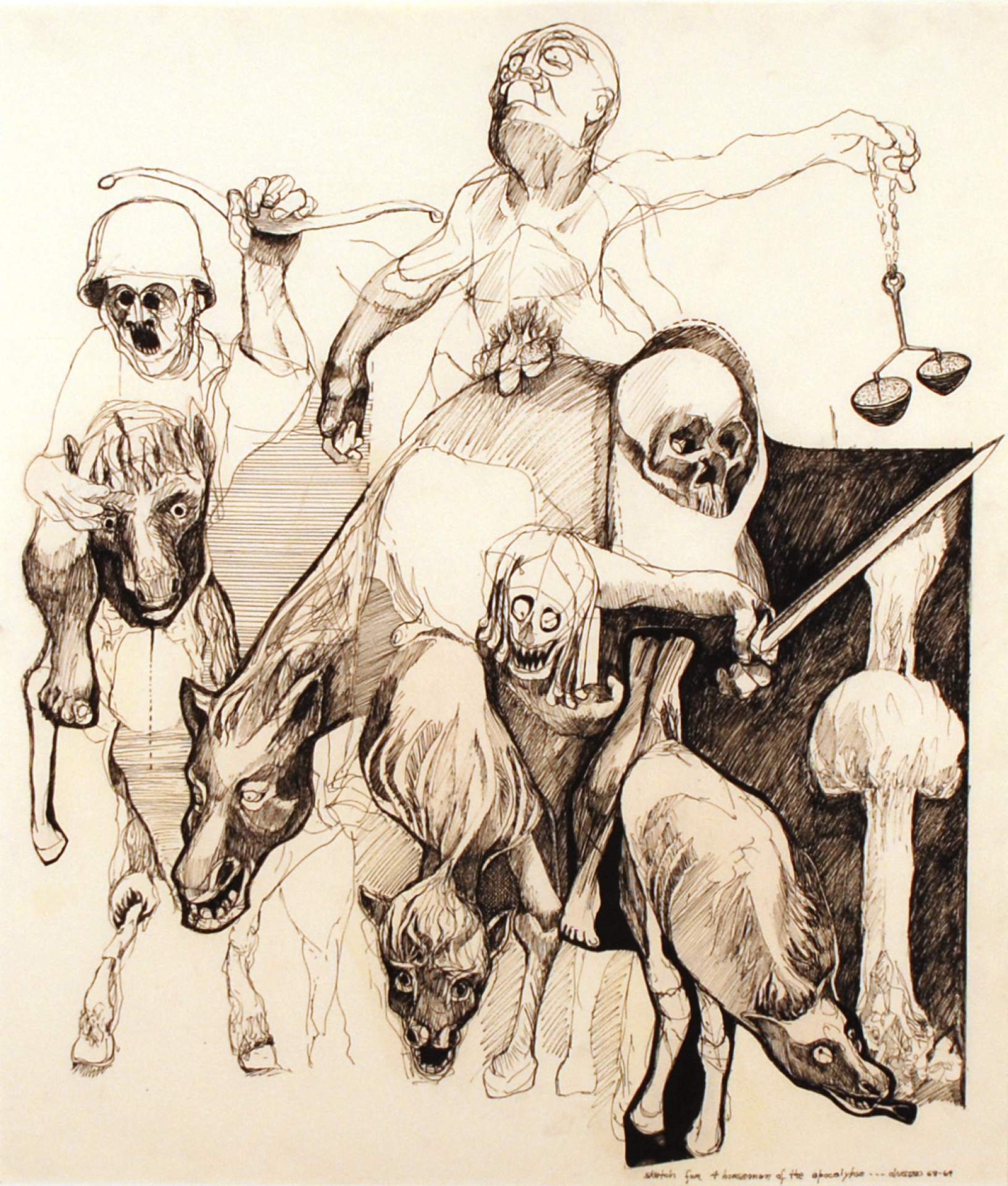 Sketch for the Four Horsemen of the Apocalypse