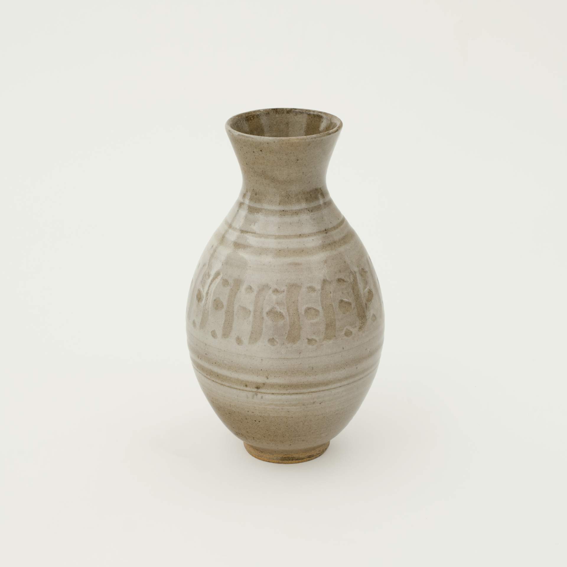 Tan glazed ceramic vase